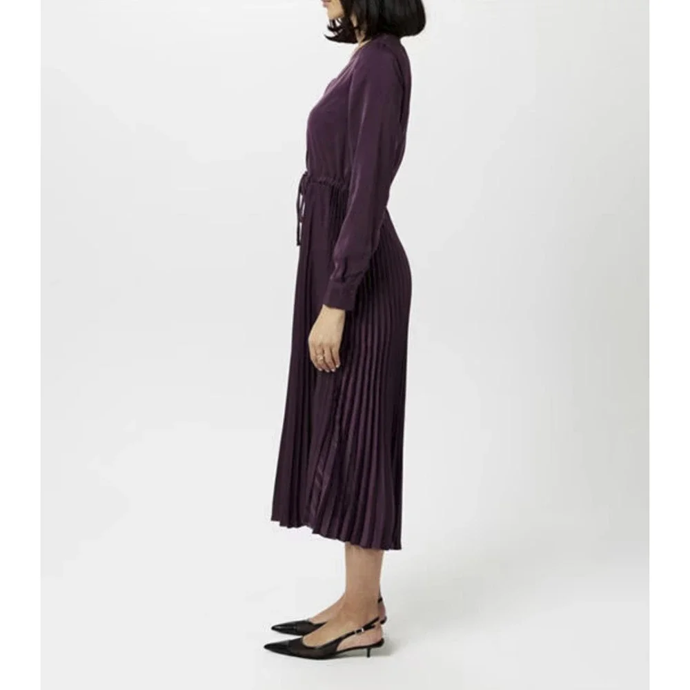 Vero Moda Women Cindy Plissé Dress Plum Perfect Size S